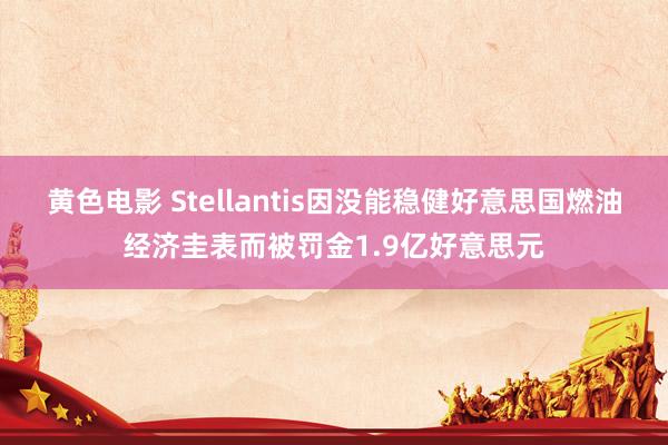 黄色电影 Stellantis因没能稳健好意思国燃油经济圭表而被罚金1.9亿好意思元