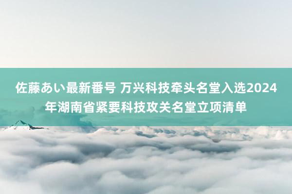 佐藤あい最新番号 万兴科技牵头名堂入选2024年湖南省紧要科技攻关名堂立项清单