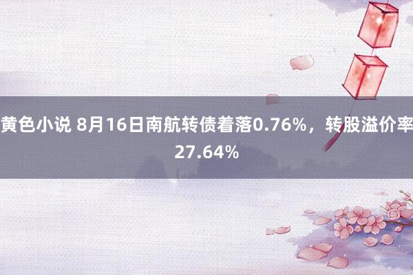 黄色小说 8月16日南航转债着落0.76%，转股溢价率27.64%