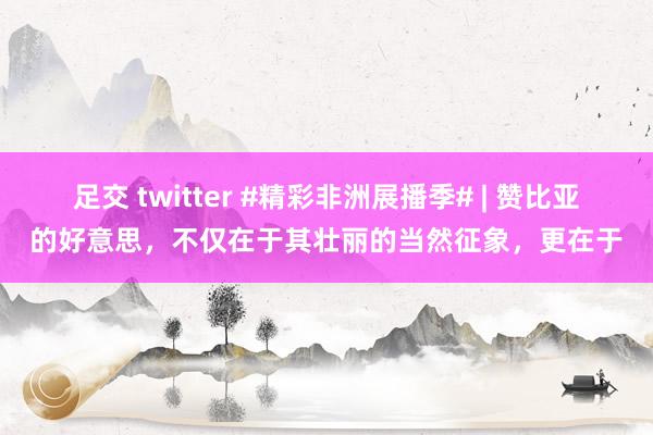 足交 twitter #精彩非洲展播季# | 赞比亚的好意思，不仅在于其壮丽的当然征象，更在于