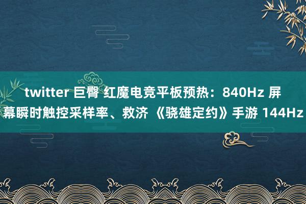 twitter 巨臀 红魔电竞平板预热：840Hz 屏幕瞬时触控采样率、救济 《骁雄定约》手游 144Hz