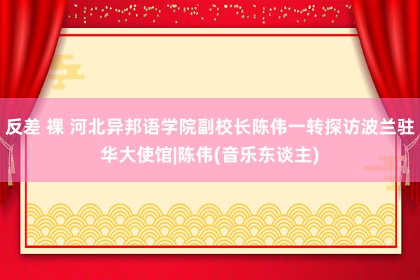 反差 裸 河北异邦语学院副校长陈伟一转探访波兰驻华大使馆|陈伟(音乐东谈主)