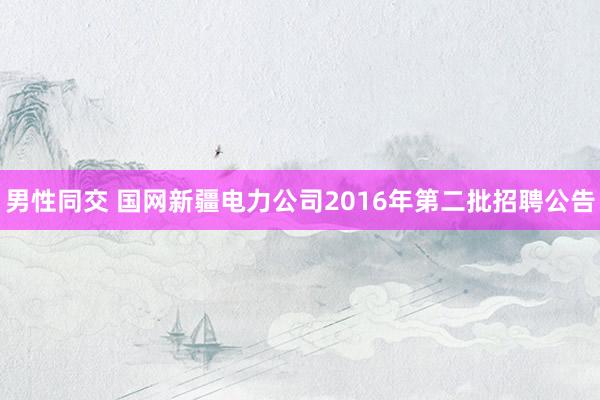 男性同交 国网新疆电力公司2016年第二批招聘公告