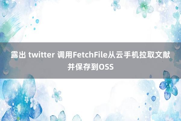 露出 twitter 调用FetchFile从云手机拉取文献并保存到OSS