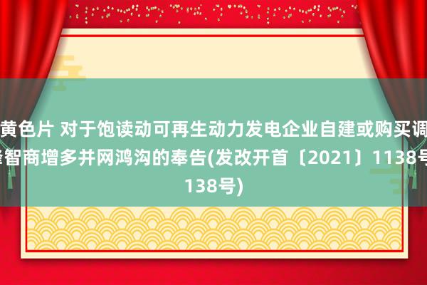 黄色片 对于饱读动可再生动力发电企业自建或购买调峰智商增多并网鸿沟的奉告(发改开首〔2021〕1138号)